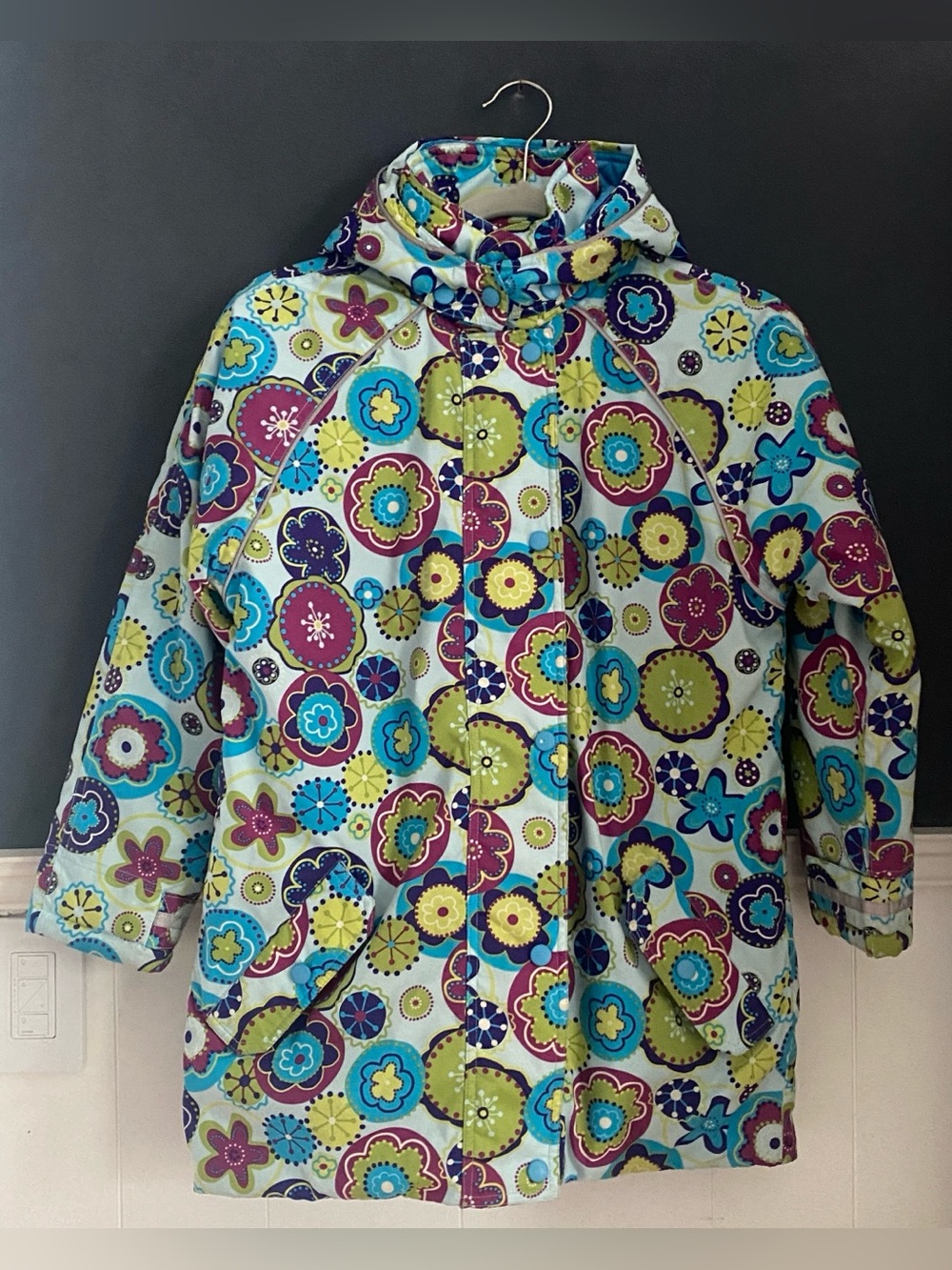 Hanna Andersson Girls Journey's End Winter Ski Jacket Coat Size 140 US 10 Floral